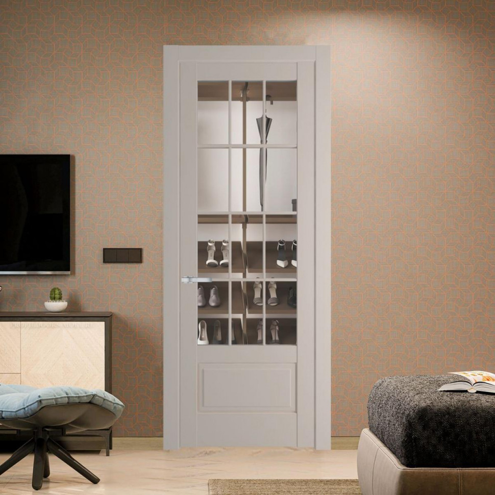 Межкомнатная дверь ProfilDoors 3.2.2 (р.12) PD цвет Сэнд вставка Прозрачное