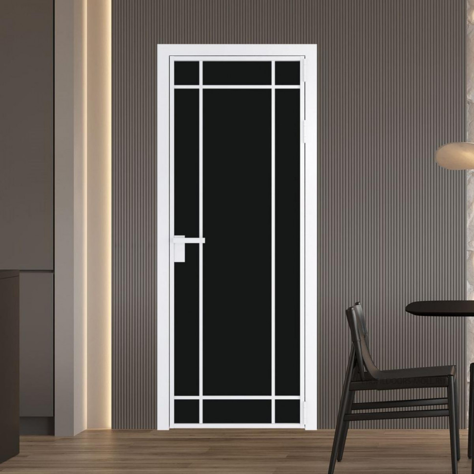 Межкомнатная дверь ProfilDoors 5 AG стекло Монохром черный триплекс цвет профиля Вайт