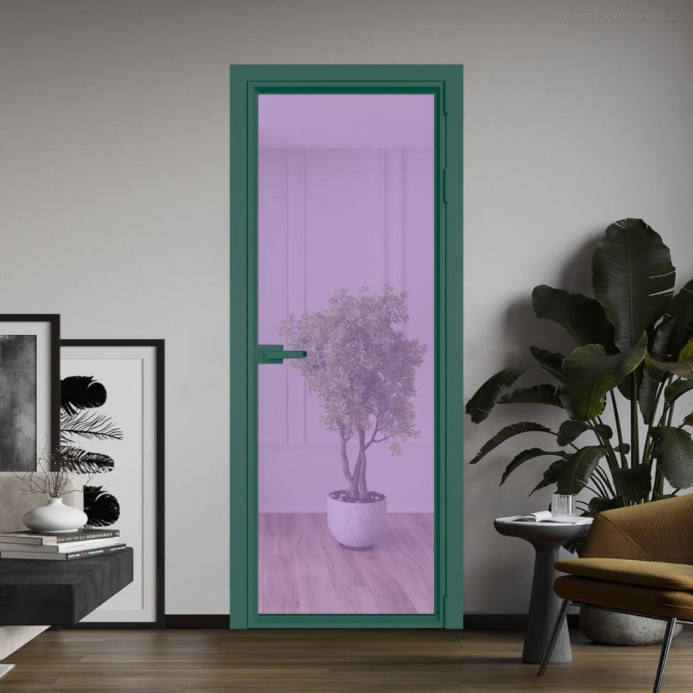 Межкомнатная дверь ProfilDoors 1 AV Фиолетовое шпион профиль Зеленый воск