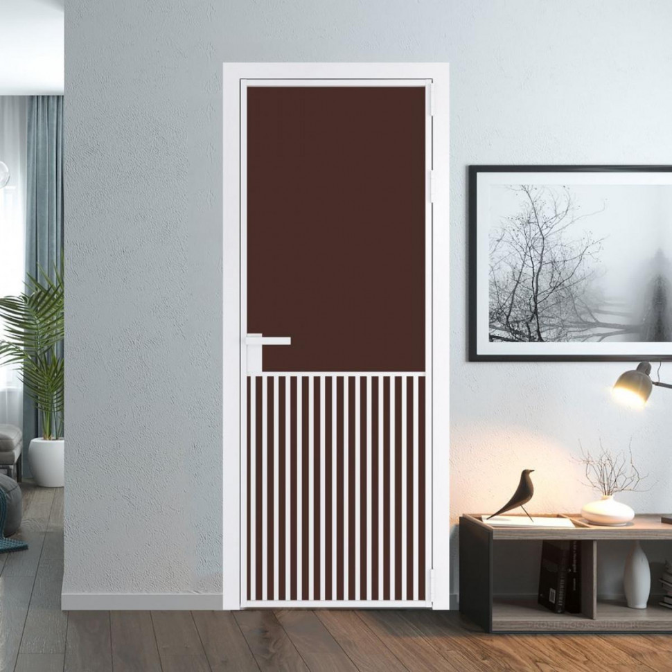 Межкомнатная дверь ProfilDoors 15 AG стекло Монохром шоколад триплекс цвет профиля Вайт