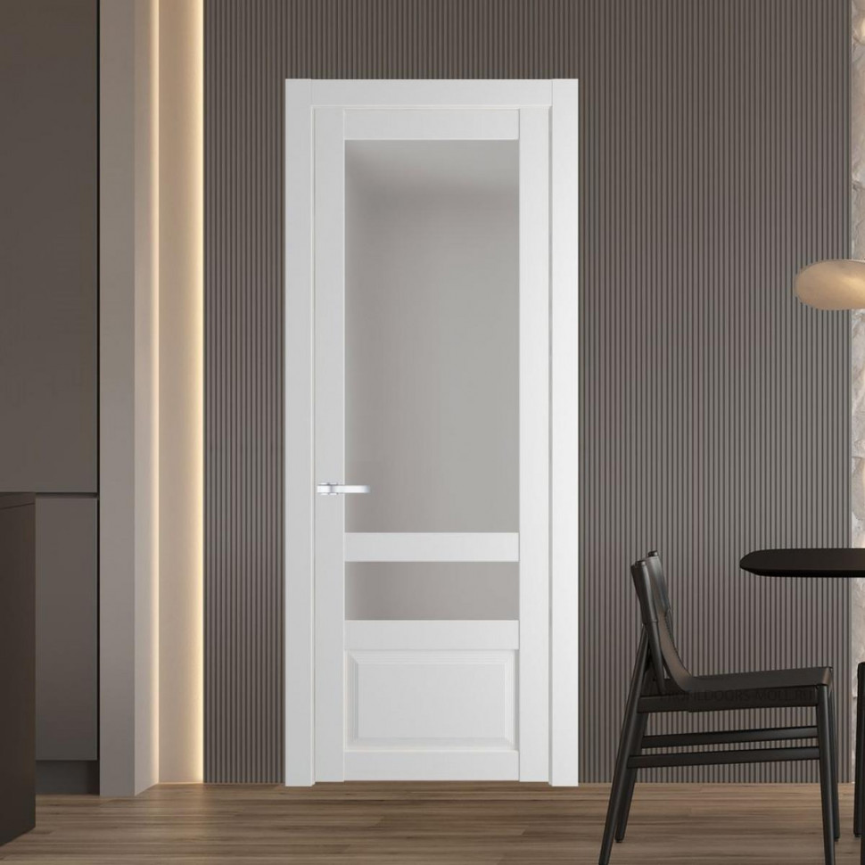 Межкомнатная дверь ProfilDoors 2.5.4 PD цвет Крем Вайт вставка Матовое
