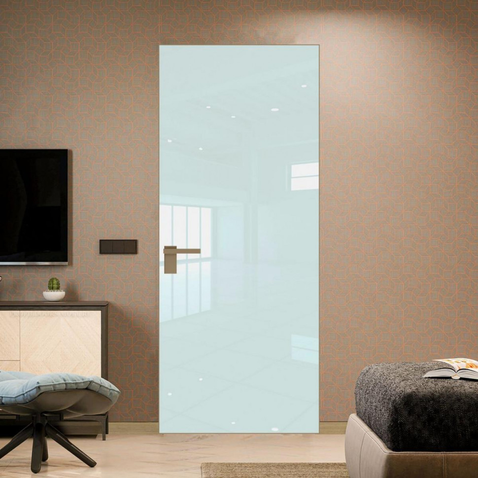 Межкомнатная дверь ProfilDoors 1 AGK цвет Lacobel Белый лак кромка Шампань