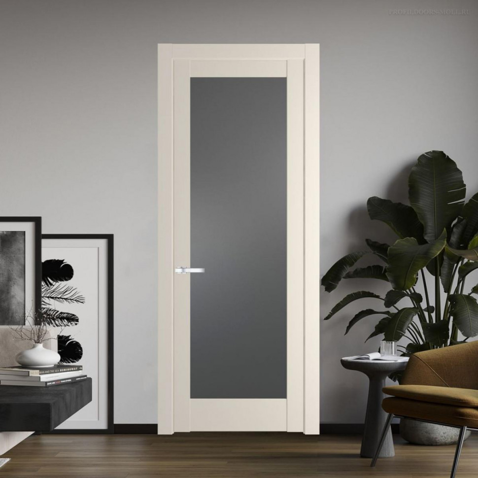 Межкомнатная дверь ProfilDoors 4.1.2 PD цвет Кремовая Магнолия вставка Графит