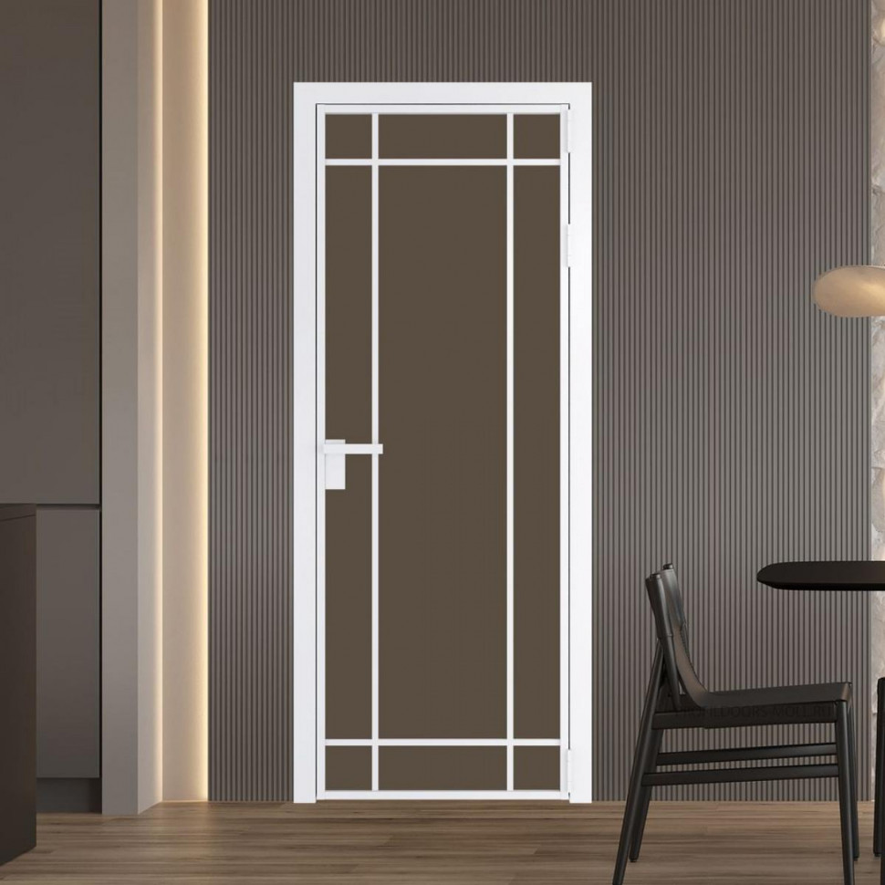 Межкомнатная дверь ProfilDoors 5 AG стекло Монохром гляссе триплекс цвет профиля Вайт