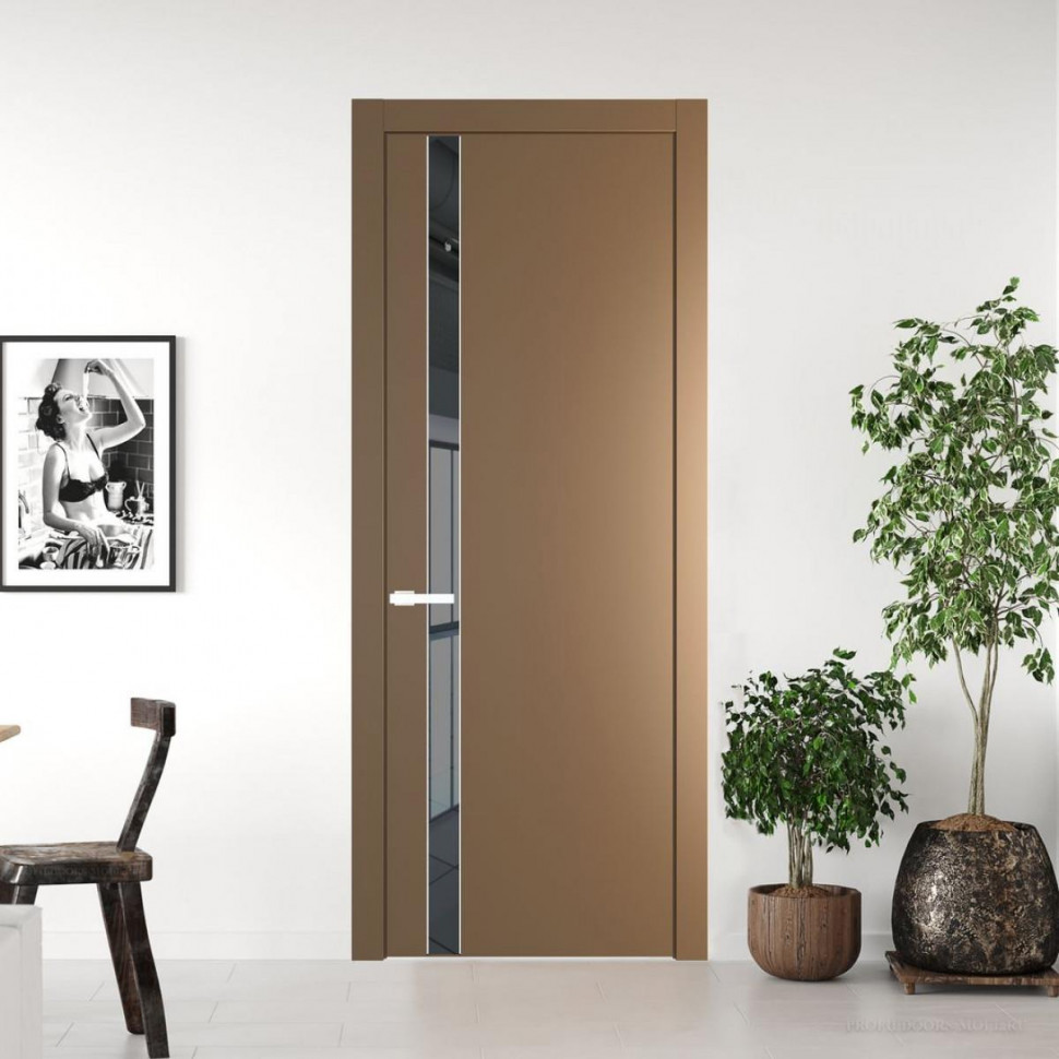 Межкомнатная дверь ProfilDoors 18 PW Перламутр золото Зеркало Grey молдинг Вайт