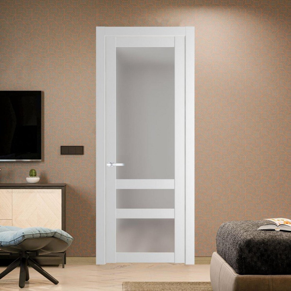 Межкомнатная дверь ProfilDoors 2.5.2 PD цвет Крем Вайт вставка Матовое