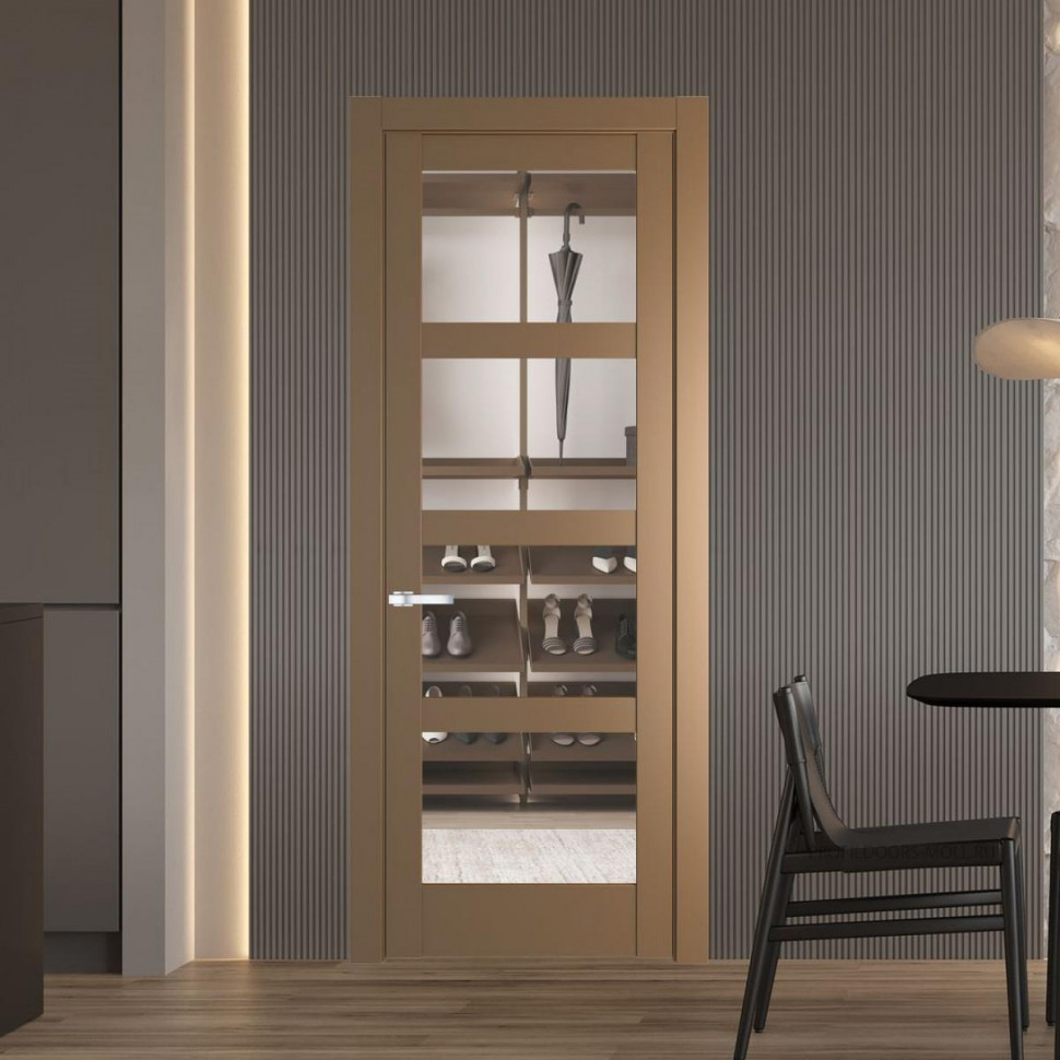 Межкомнатная дверь ProfilDoors 3.4.2 PD цвет Перламутр золото вставка Прозрачное