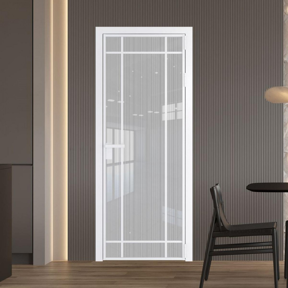 Межкомнатная дверь ProfilDoors 5 AG стекло Узор Страйп цвет профиля Вайт