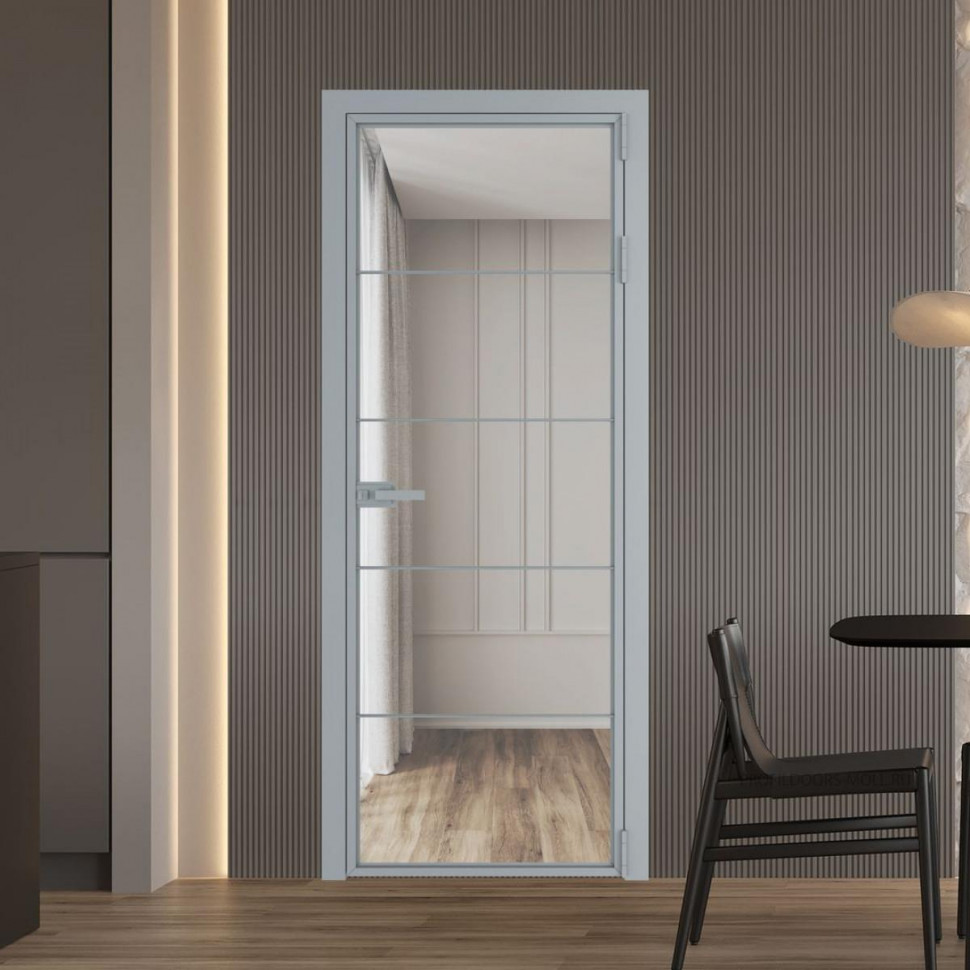 Межкомнатная дверь ProfilDoors 5 AX Прозрачное профиль Серебро