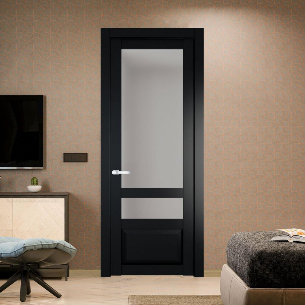 Межкомнатная дверь ProfilDoors 2.5.4 PD цвет Блэк вставка Матовое