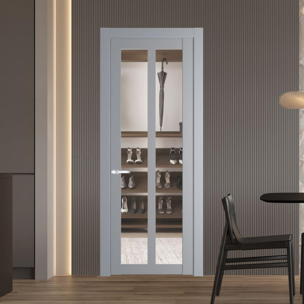 Межкомнатная дверь ProfilDoors 2.7.2 PD цвет Смоки вставка Прозрачное