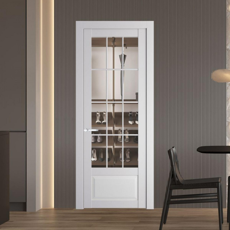 Межкомнатная дверь ProfilDoors 2.2.2 (р.12) PD цвет Крем Вайт вставка Прозрачное