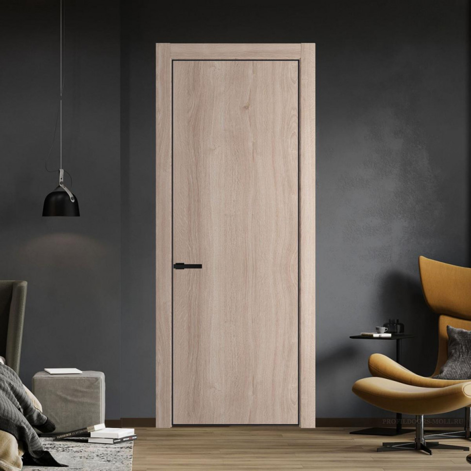 Межкомнатная дверь ProfilDoors 1 NE Дуб Сонома с кромкой Черный
