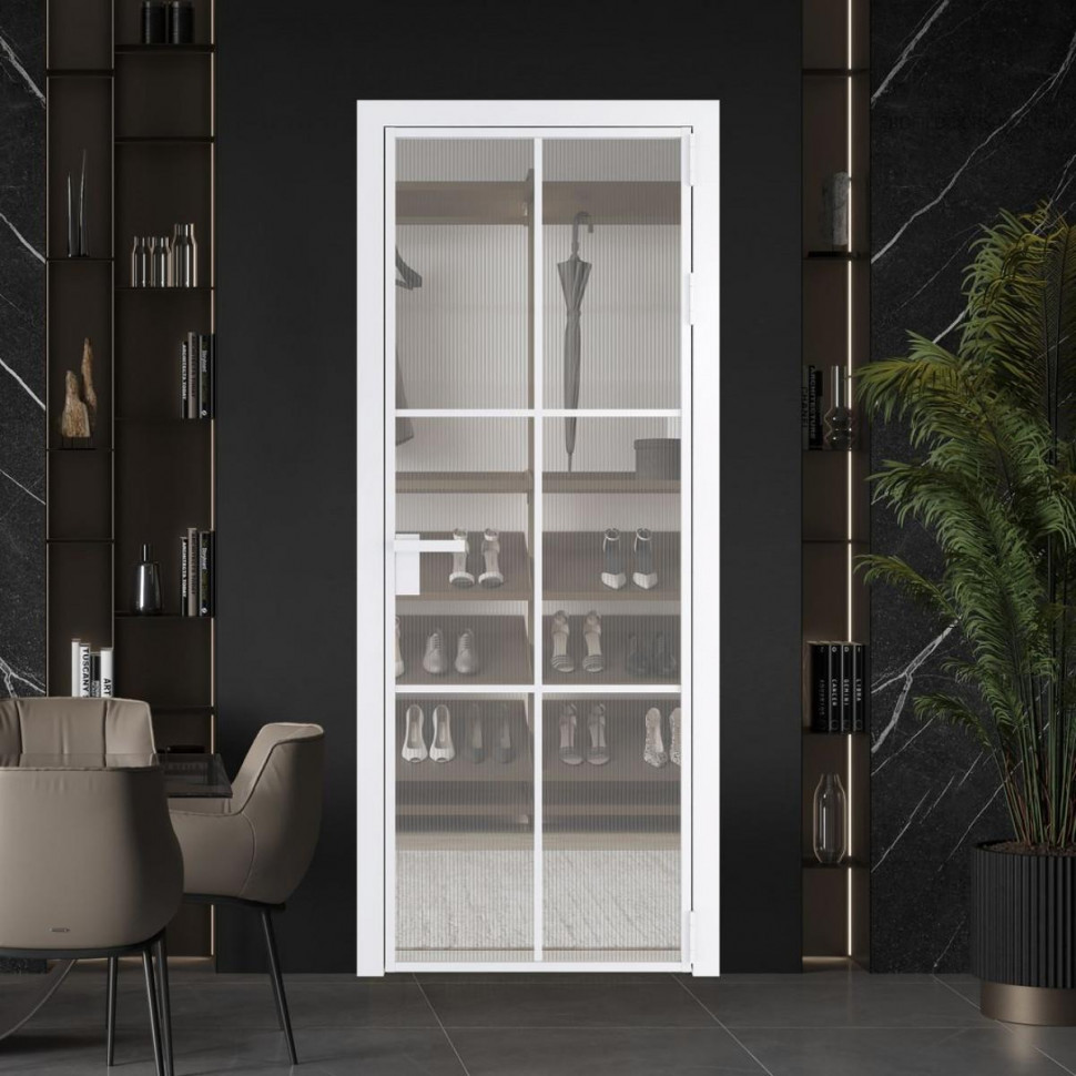Межкомнатная дверь ProfilDoors 3 AG стекло Мору осветленное цвет профиля Вайт