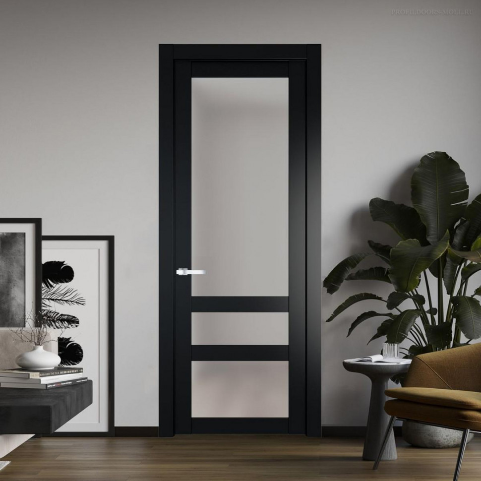 Межкомнатная дверь ProfilDoors 2.5.2 PD цвет Блэк вставка Матовое