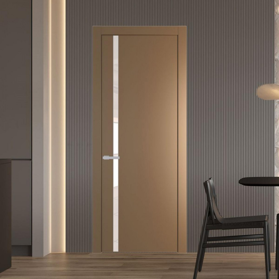 Межкомнатная дверь ProfilDoors 21 PW Перламутр золото Lacobel Перламутровый лак молдинг Серебро