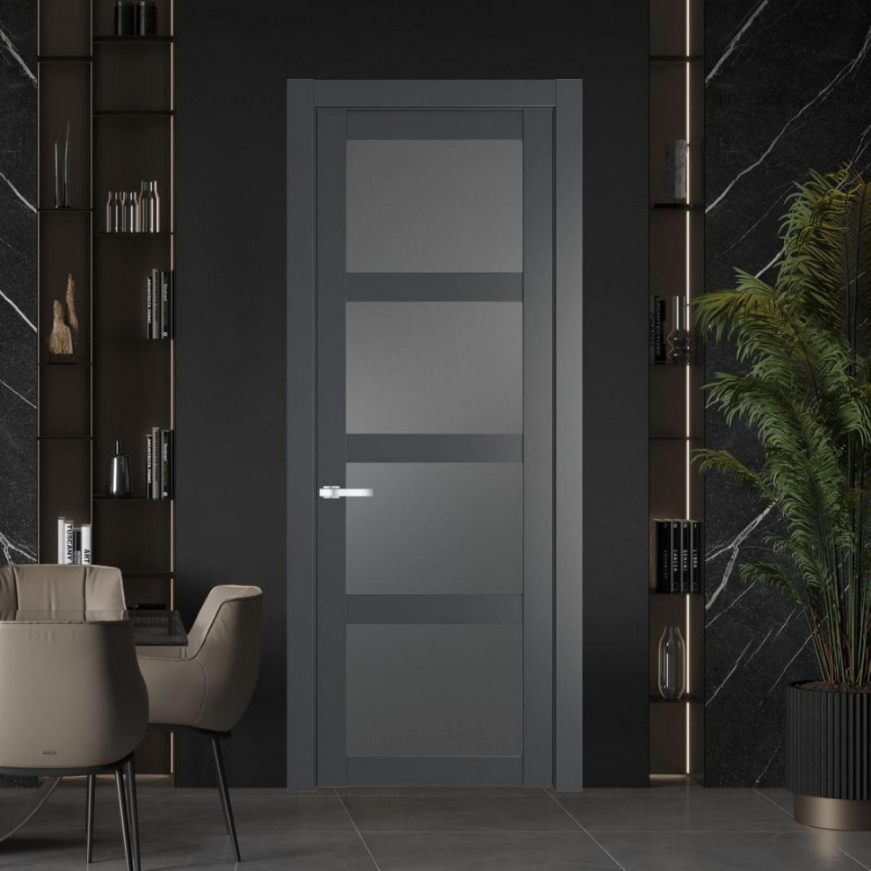 Межкомнатная дверь ProfilDoors 1.4.2 PD цвет Графит вставка Графит