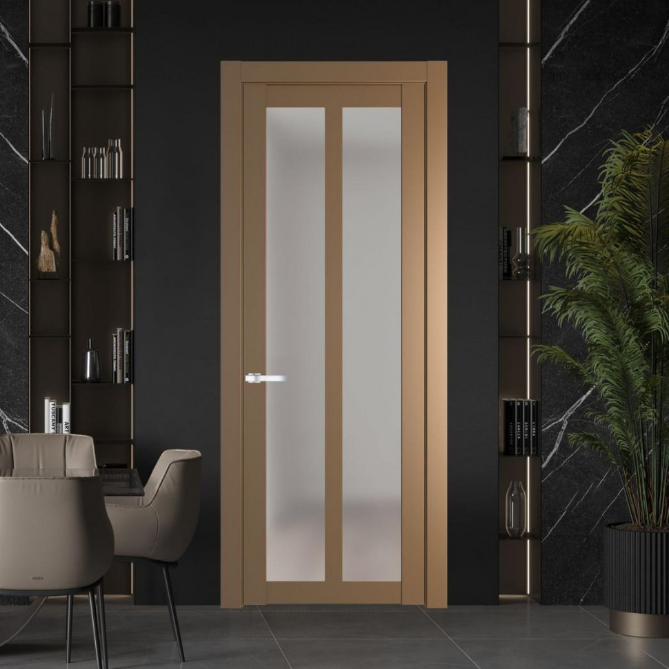 Межкомнатная дверь ProfilDoors 2.7.2 PD цвет Перламутр золото вставка Матовое