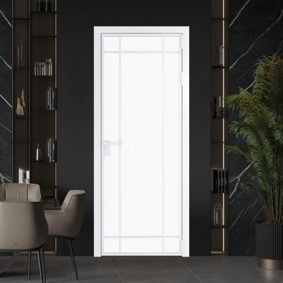 Межкомнатная дверь ProfilDoors 5 AG стекло Монохром белый просветленный триплекс цвет профиля Вайт