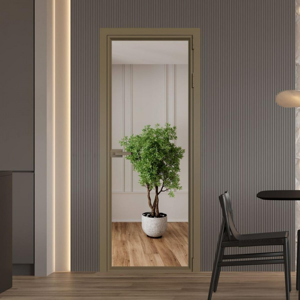 Межкомнатная дверь ProfilDoors 1 AV Зеркало профиль Шампань