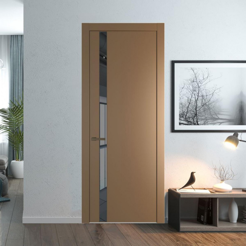 Межкомнатная дверь ProfilDoors 18 PW Перламутр золото Зеркало Grey молдинг Деорэ