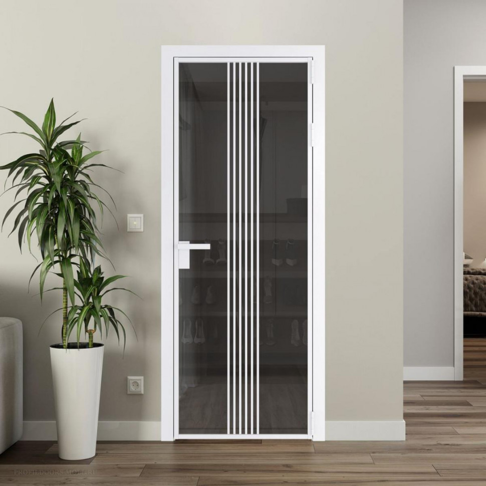 Межкомнатная дверь ProfilDoors 18 AG стекло Тонированное цвет профиля Вайт