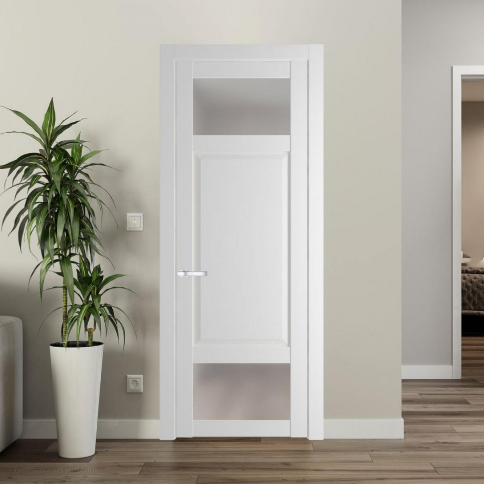 Межкомнатная дверь ProfilDoors 2.3.4 PD цвет Крем Вайт вставка Матовое