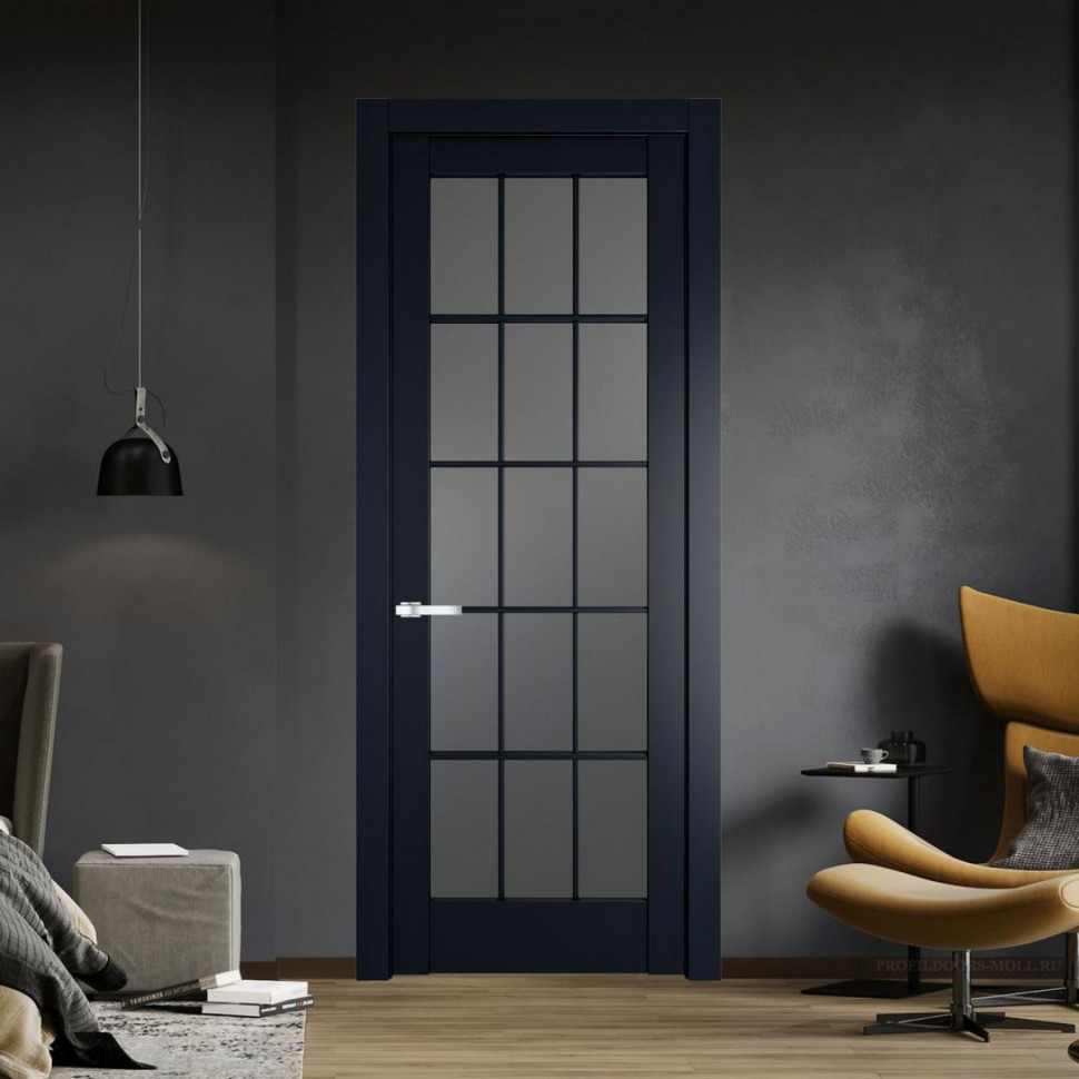 Межкомнатная дверь ProfilDoors 4.1.2 (р.15) PD цвет Нэви Блу вставка Графит