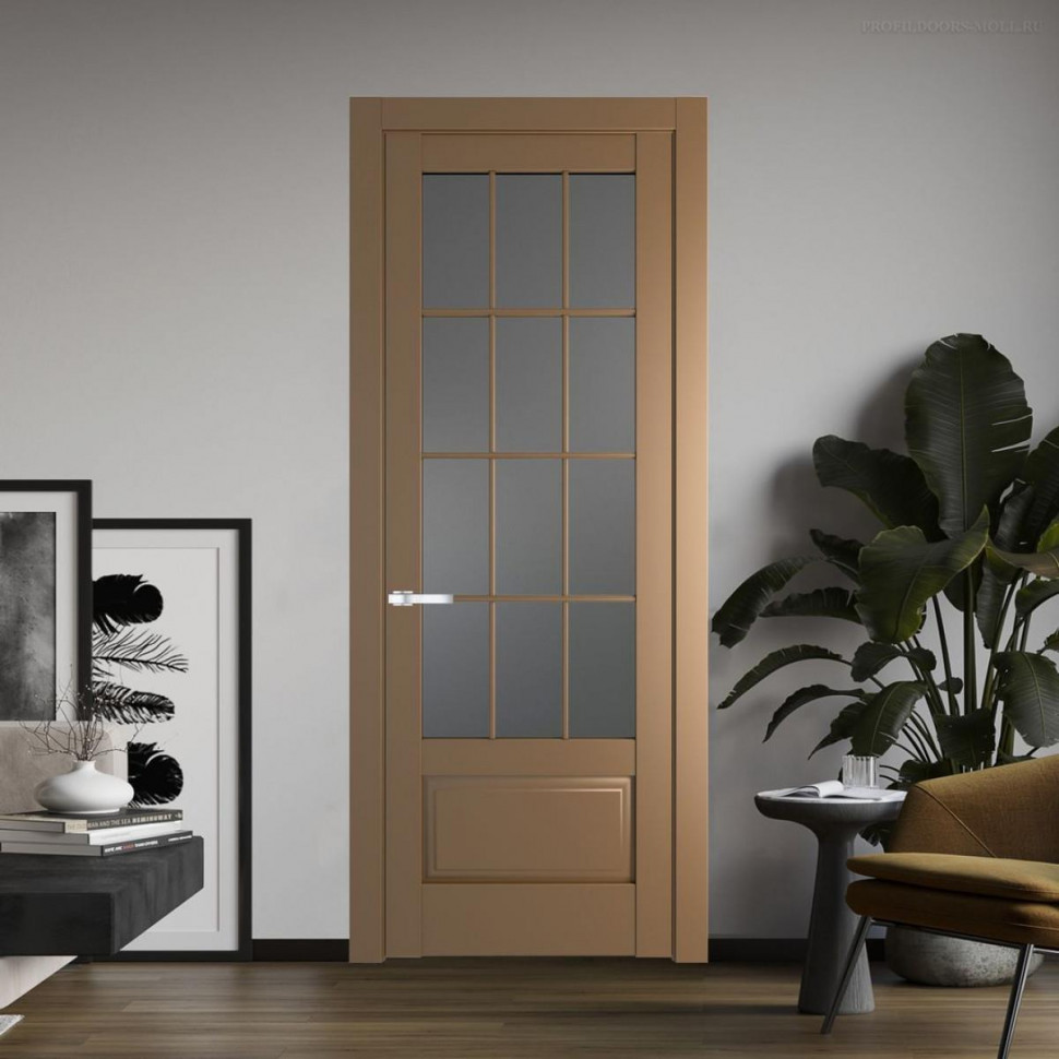 Межкомнатная дверь ProfilDoors 4.2.2 (р.12) PD цвет Перламутр золото вставка Графит