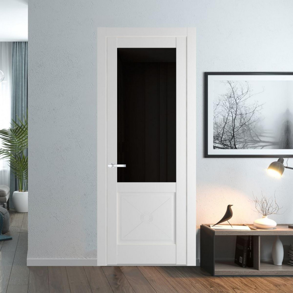 Межкомнатная дверь ProfilDoors 1.2.2PM Крем Вайт Черное тонированное