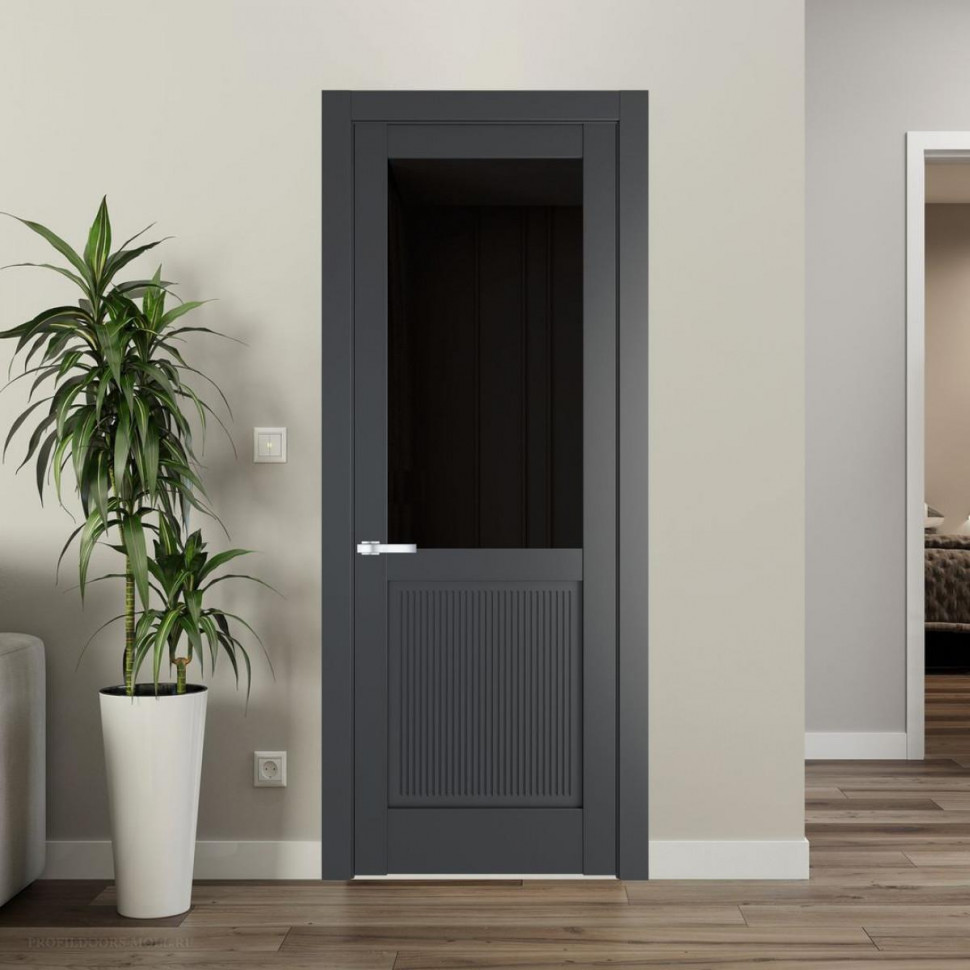 Межкомнатная дверь ProfilDoors 2.2.2PM Графит Черное тонированное