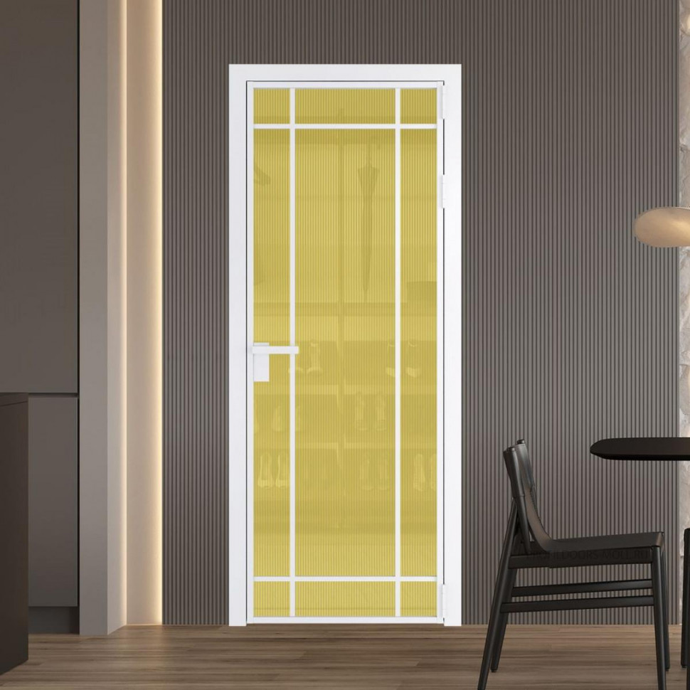 Межкомнатная дверь ProfilDoors 5 AG стекло Мору золото цвет профиля Вайт