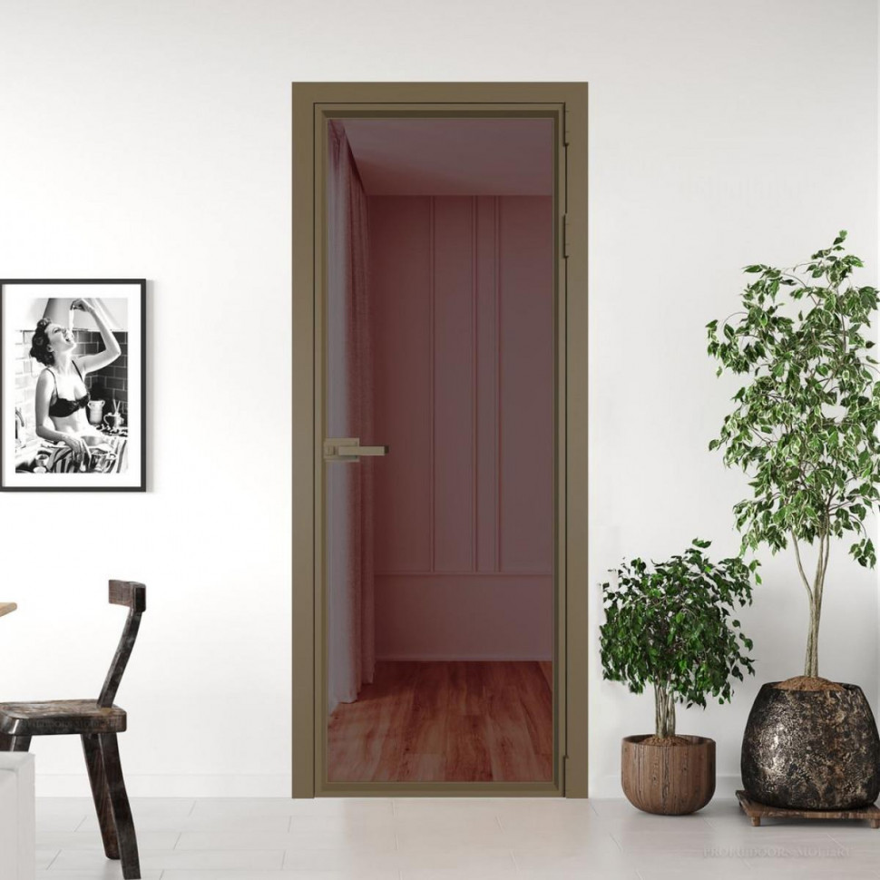 Межкомнатная дверь ProfilDoors 1 AV Золотистая бронза профиль Шампань