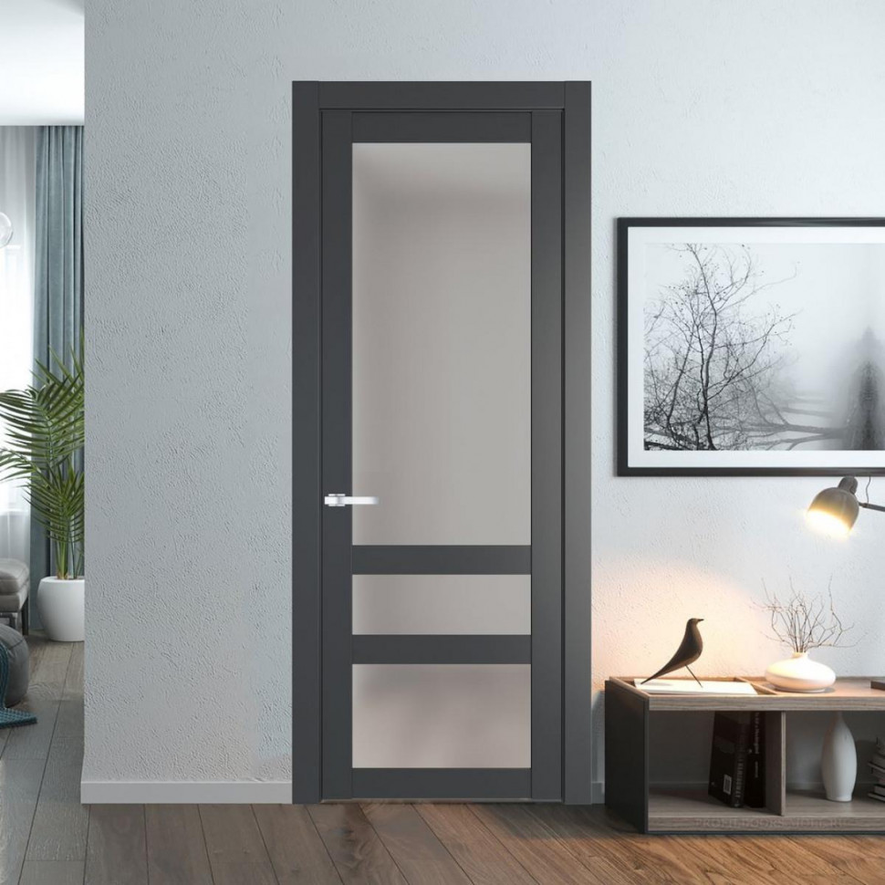 Межкомнатная дверь ProfilDoors 2.5.2 PD цвет Графит вставка Матовое