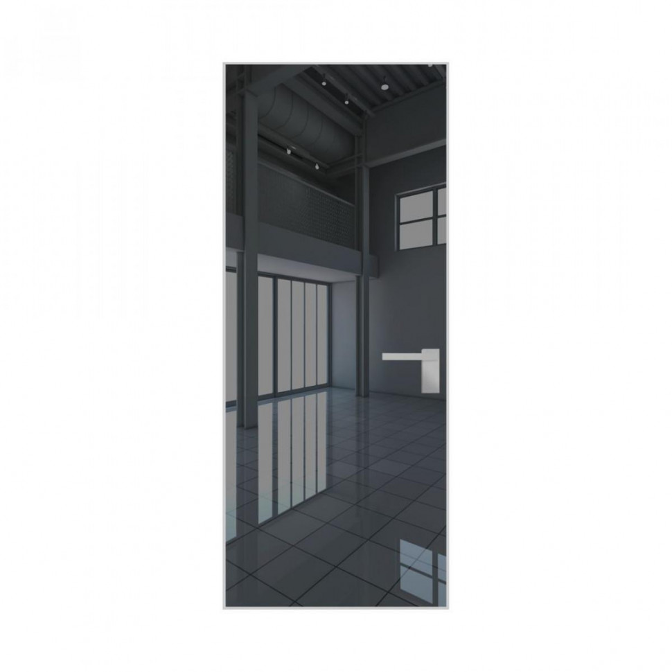 Межкомнатная дверь ProfilDoors 0M Зеркало Grey алюминиевая кромка Матовая алюминиевая
