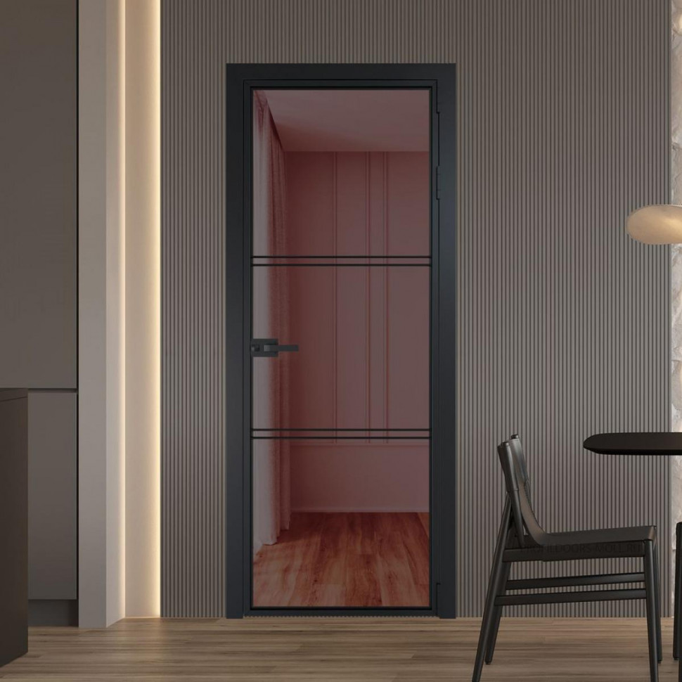 Межкомнатная дверь ProfilDoors 3 AX Золотистая бронза профиль Черный матовый