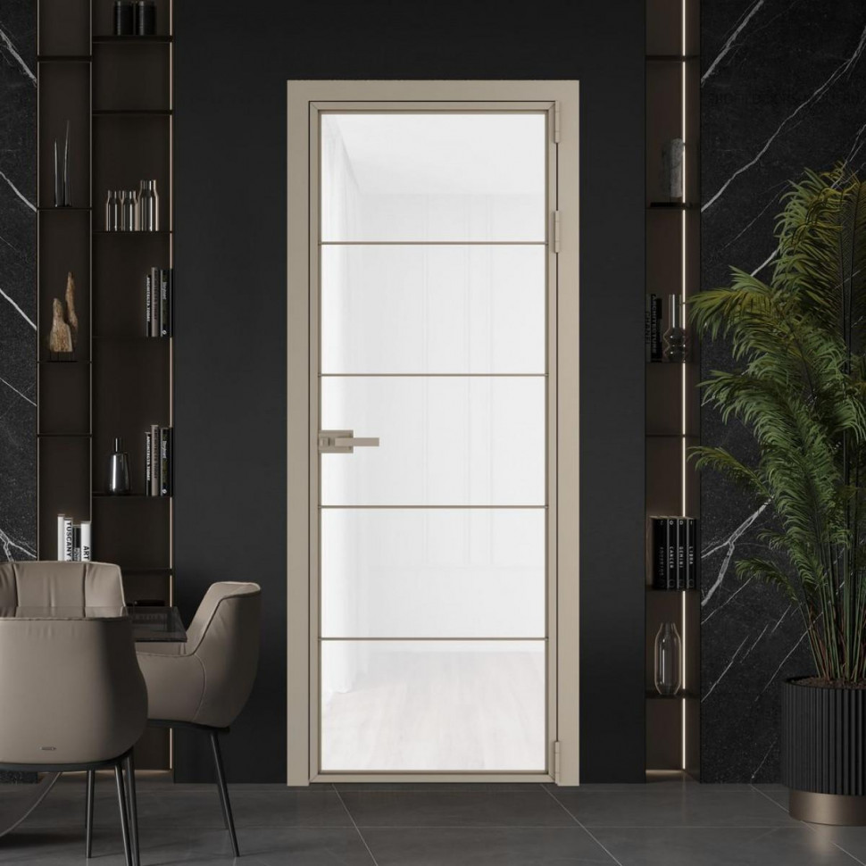 Межкомнатная дверь ProfilDoors 5 AX Триплекс белый профиль Никель матовый