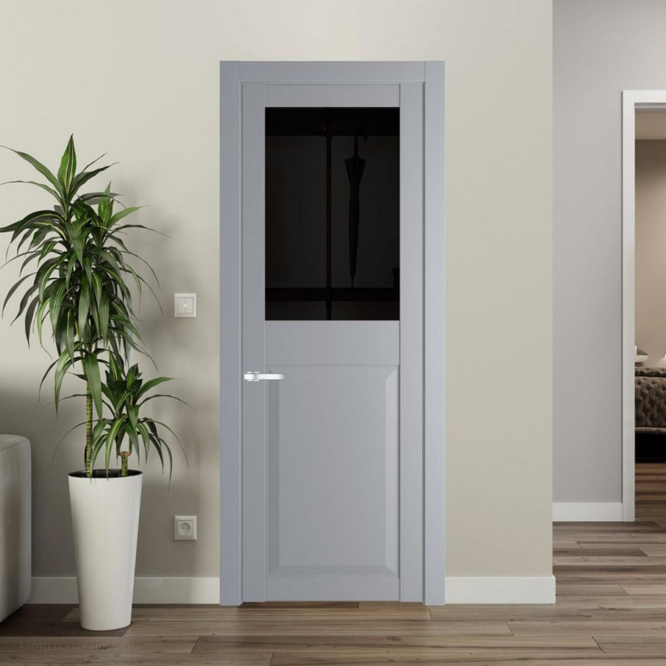 Межкомнатная дверь ProfilDoors 1.6.2 PD цвет Смоки вставка Черное тонированное
