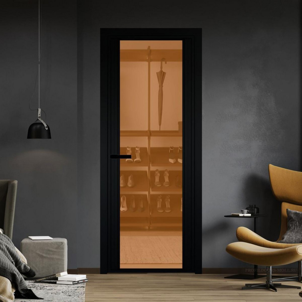 Межкомнатная дверь ProfilDoors 2 AGP Золотистая бронза профиль Черный матовый