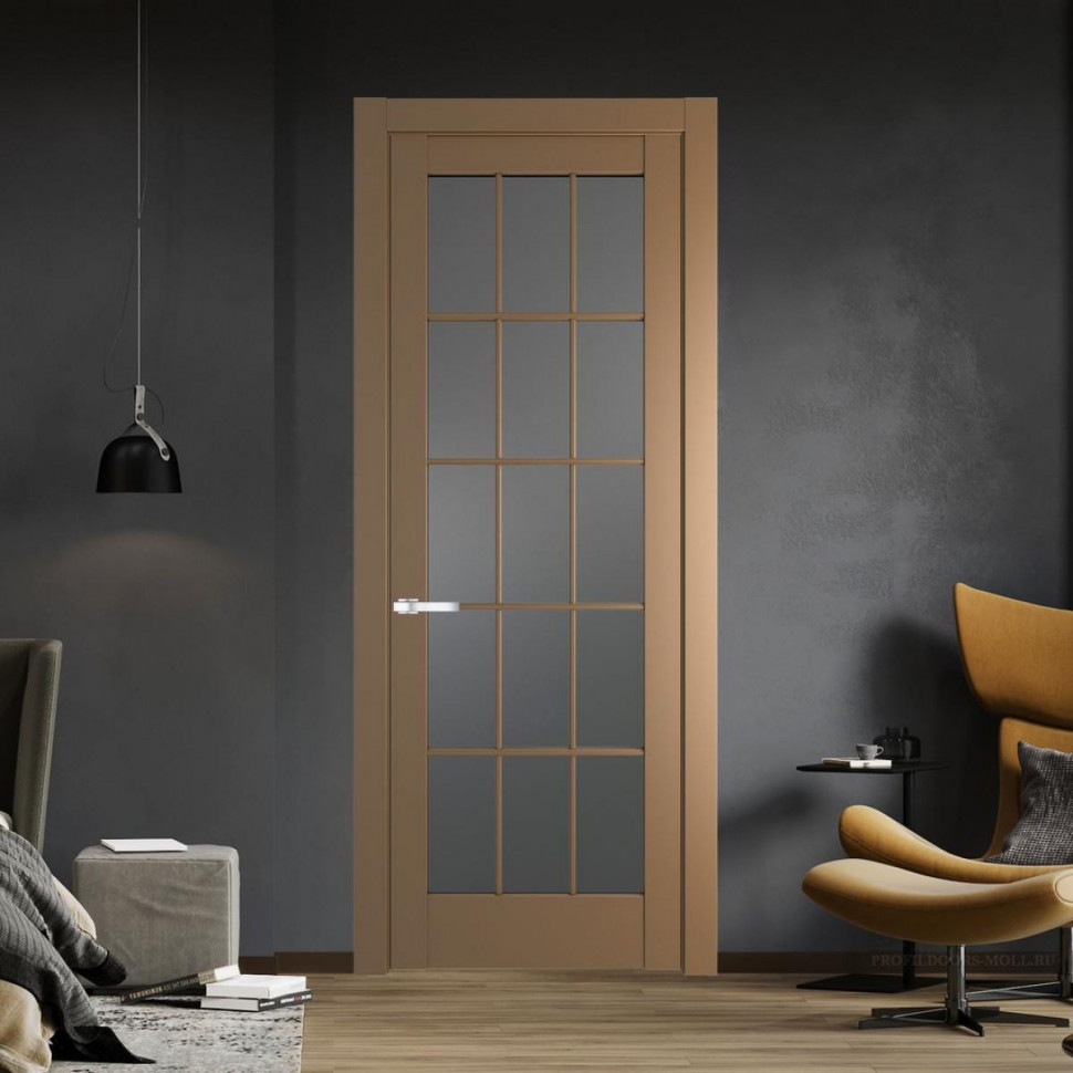Межкомнатная дверь ProfilDoors 4.1.2 (р.15) PD цвет Перламутр золото вставка Графит