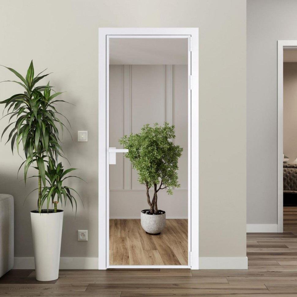 Межкомнатная дверь ProfilDoors 1 AG стекло Зеркало цвет профиля Вайт