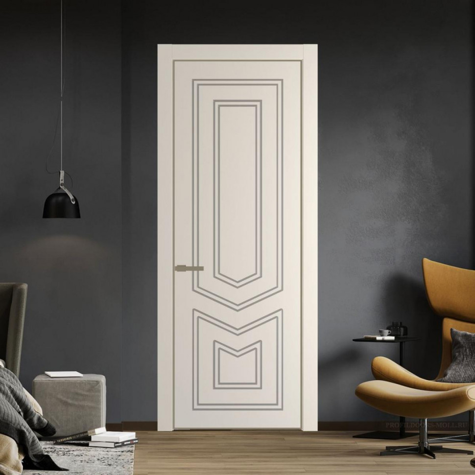 Межкомнатная дверь ProfilDoors 29 PA с фрезерованным рисунком Кремовая Магнолия с профилем Шампань