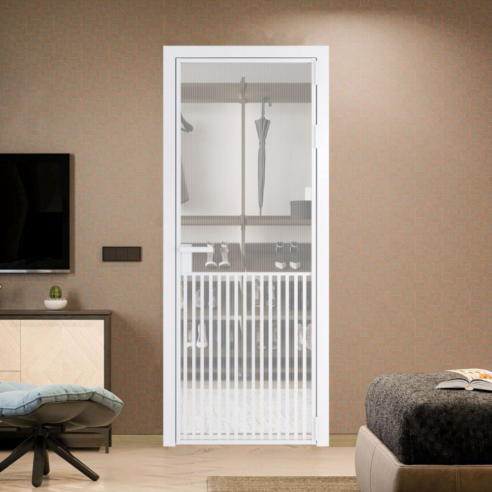 Межкомнатная дверь ProfilDoors 15 AG стекло Мору двухстороннее белое цвет профиля Вайт