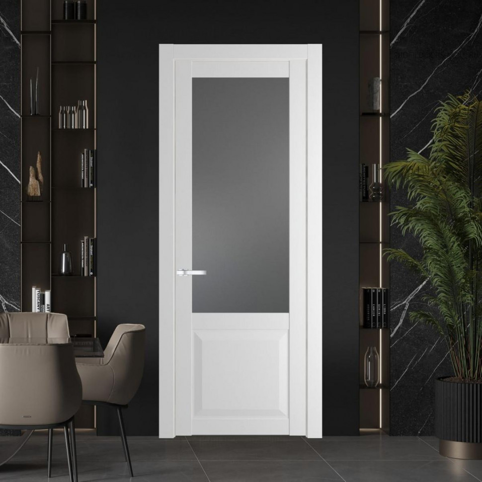 Межкомнатная дверь ProfilDoors 1.2.2 PD цвет Крем Вайт вставка Графит