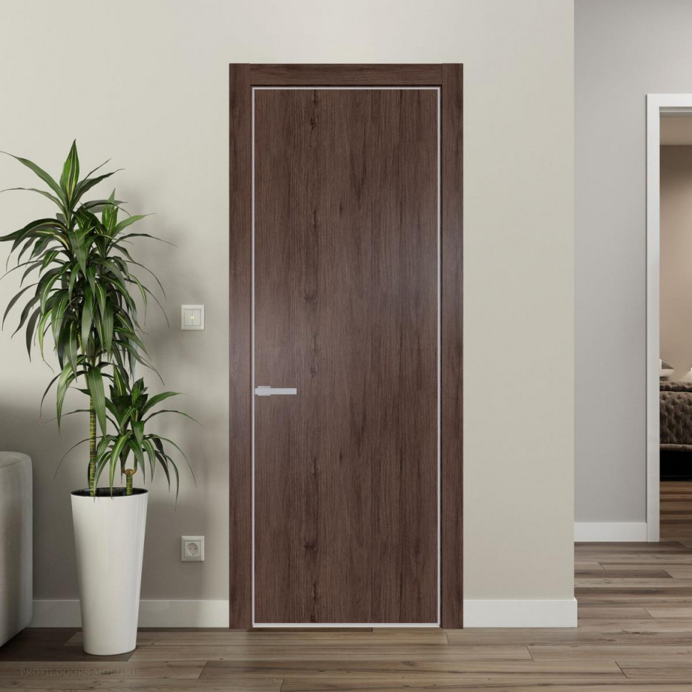 Межкомнатная дверь ProfilDoors 1 NE Дуб Тобакко с кромкой Матовая
