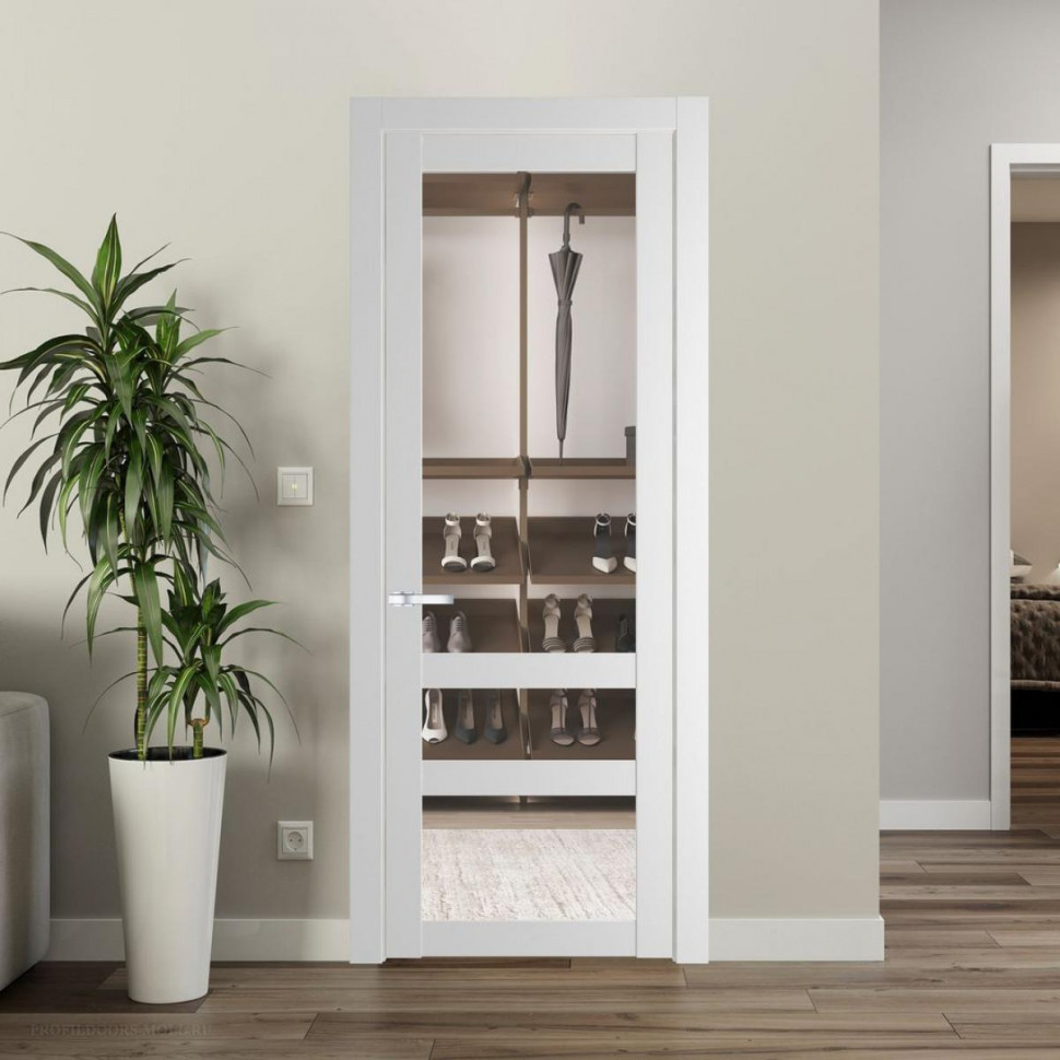 Межкомнатная дверь ProfilDoors 2.5.2 PD цвет Крем Вайт вставка Прозрачное