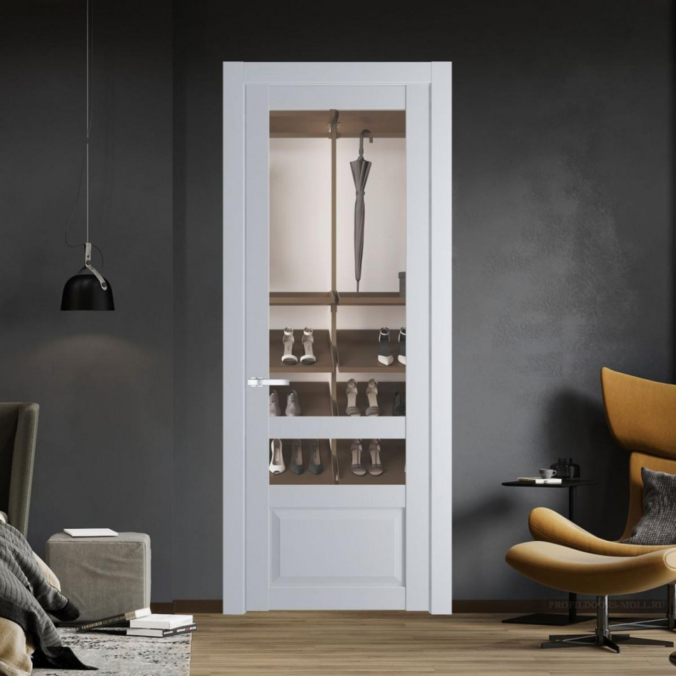 Межкомнатная дверь ProfilDoors 2.5.4 PD цвет Лайт Грей вставка Прозрачное