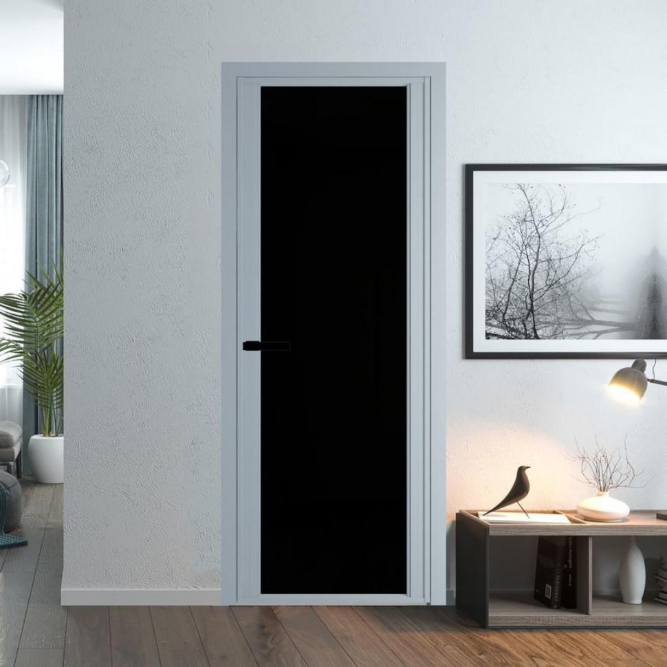Межкомнатная дверь ProfilDoors 2 AGP Триплекс черный профиль Серебро