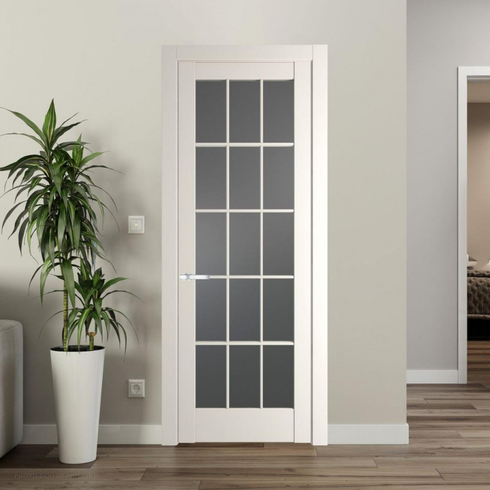 Межкомнатная дверь ProfilDoors 4.1.2 (р.15) PD цвет Перламутр белый вставка Графит