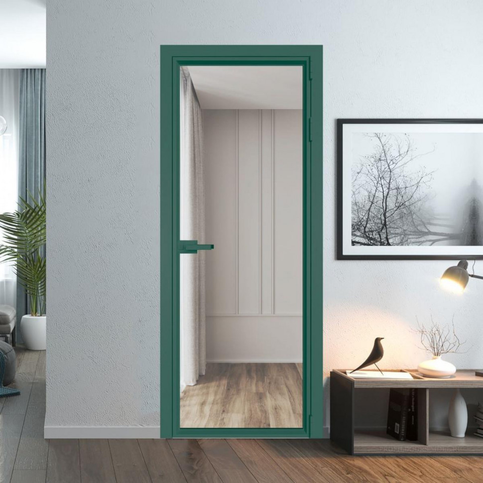 Межкомнатная дверь ProfilDoors 1 AV Прозрачное профиль Зеленый воск